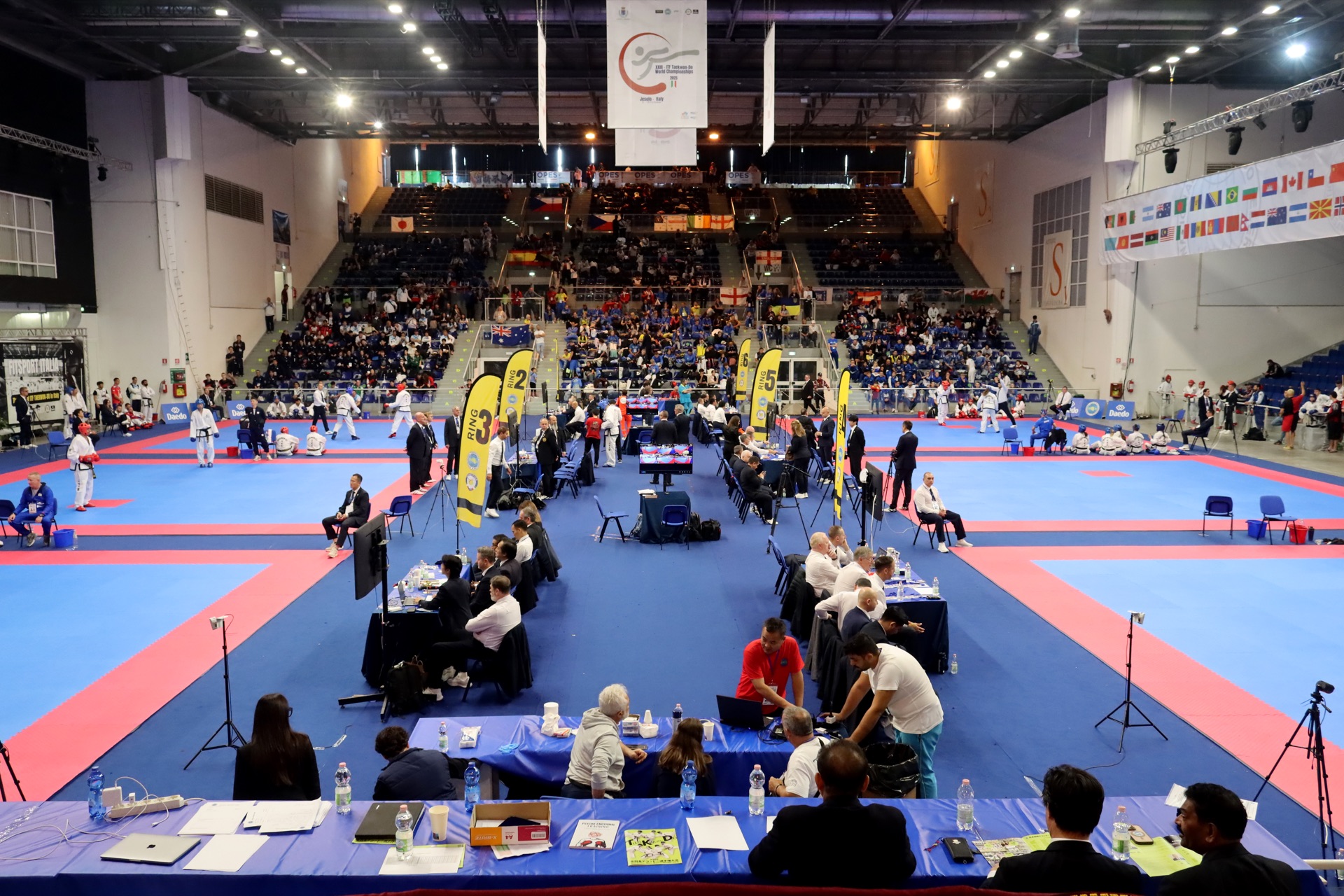 Panoramica delle aree di gara ai Campionati Mondiali ITF di Jesolo 2025